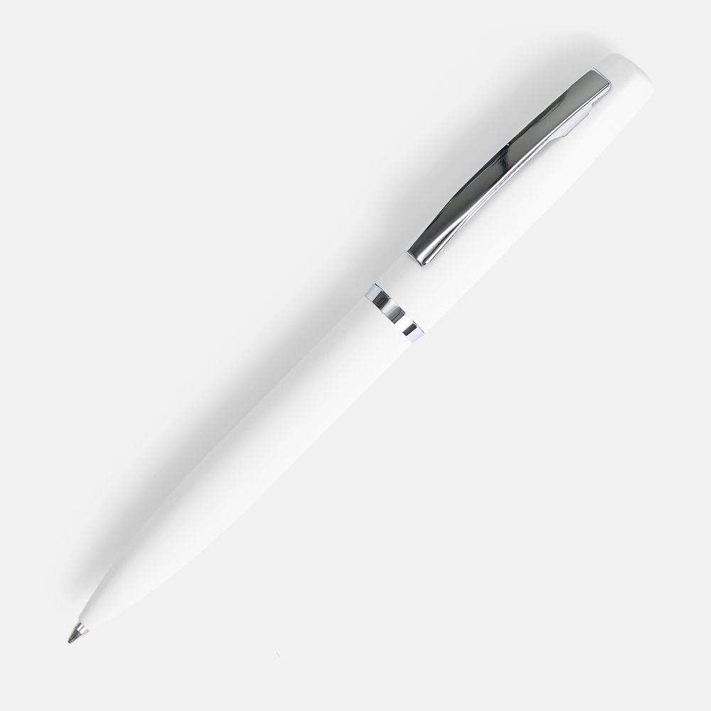 Ручка шариковая Bolt Soft Touch, белая-0