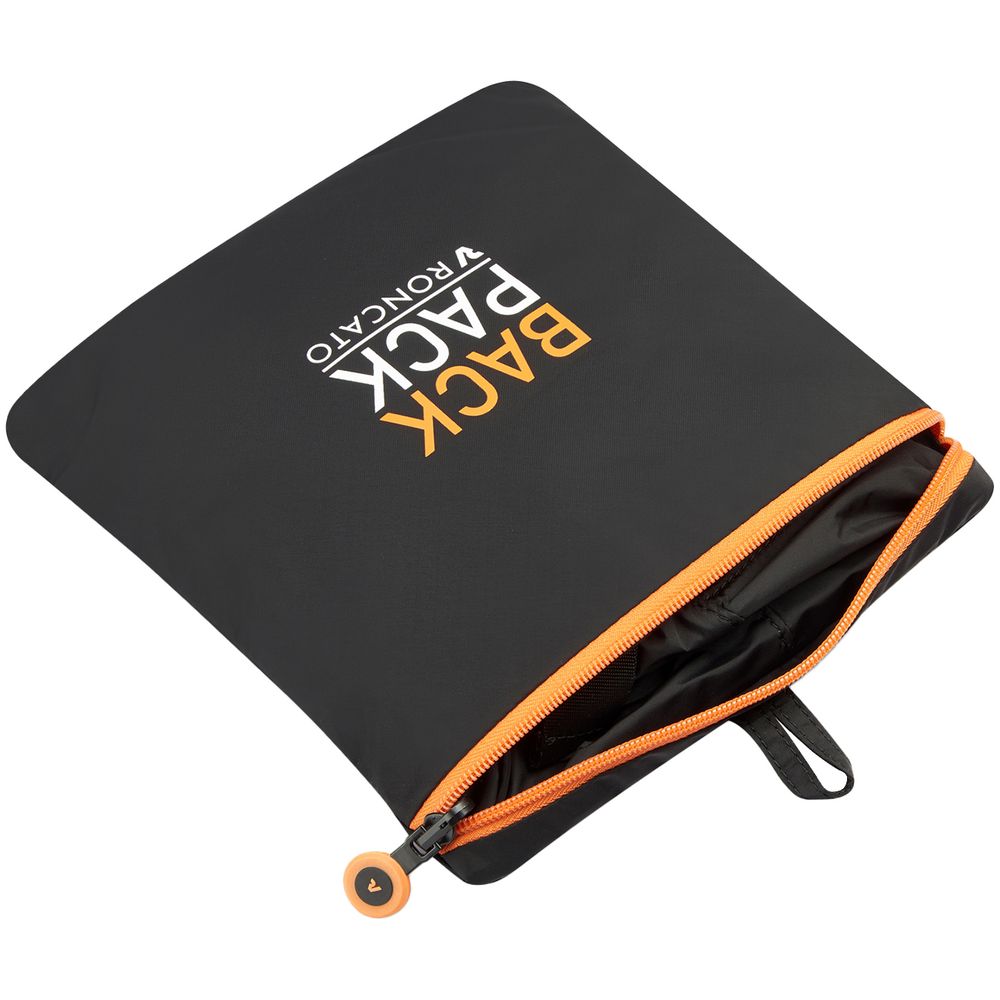 Складной рюкзак Compact Neon, черный с оранжевым-4