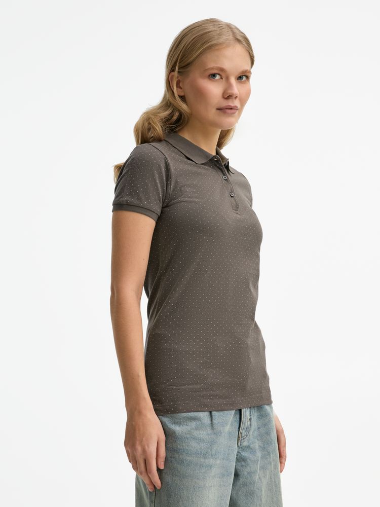 Рубашка поло женская Brandy Women, темно-серая с белым-5