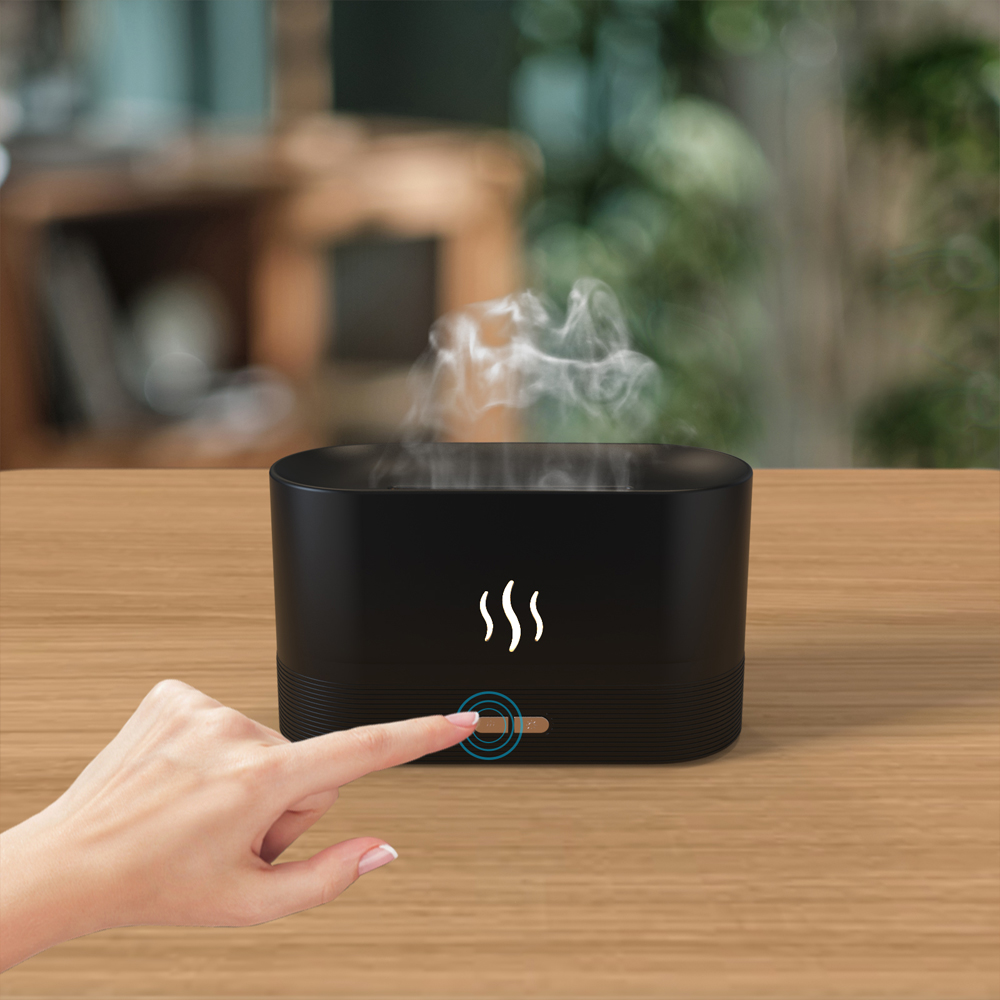 Светодиодный USB увлажнитель-ароматизатор Flame RGB, Черный-4