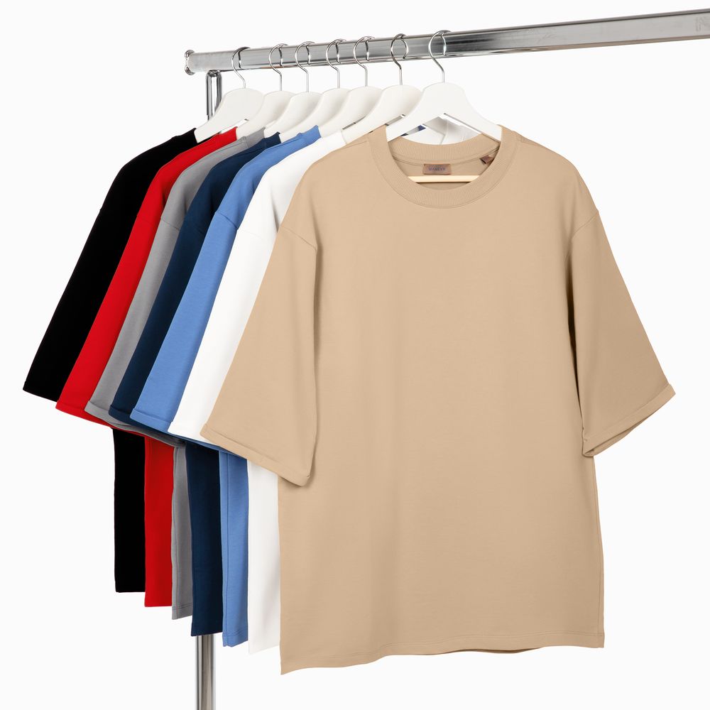 Футболка оверсайз унисекс Kosmos 2.0, бежевая-2