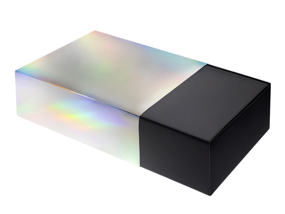Подарочная коробка с голографическим шубером без печати Aurora, XL, 300х235х105 мм.-1