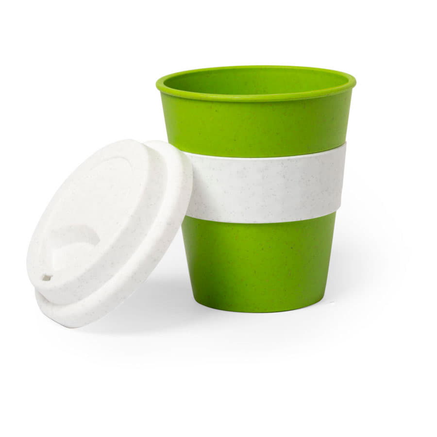 Стакан FLIKER с крышкой, полипропилен с бамбуковым волокном,силикон, синий-1