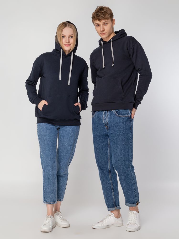Толстовка с капюшоном Unit Kirenga Heavy, темно-синяя-10