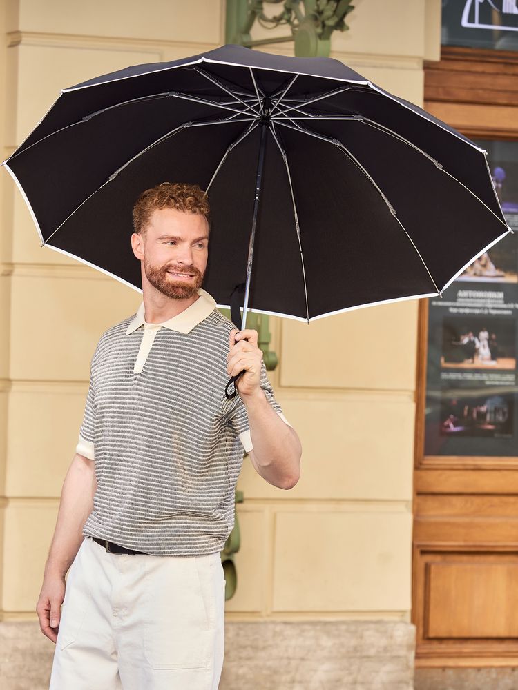 Складной зонт наоборот Savelight со светоотражающим кантом-2