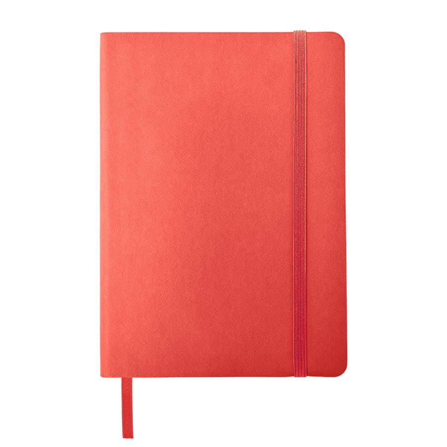 Ежедневник недатированный Shady, А5,  красный, кремовый блок в линейку, красный обрез, ярко-красный-1