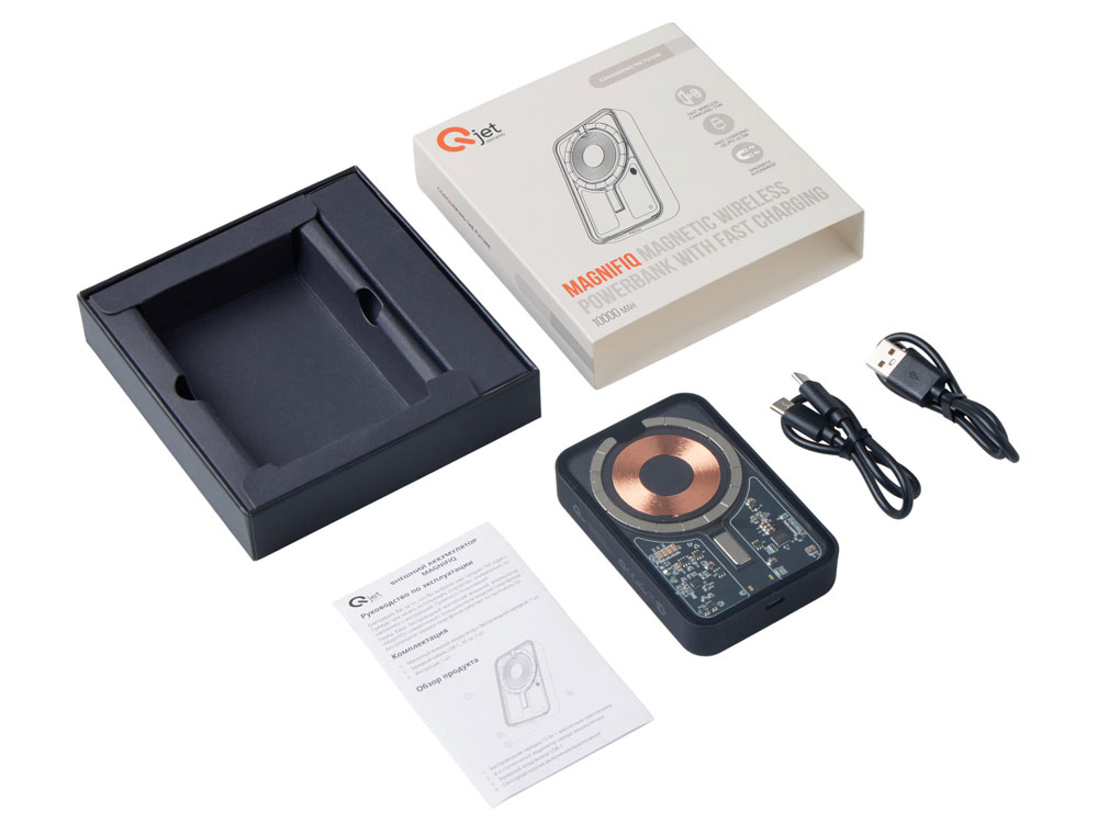 Беспроводной магнитный внешний аккумулятор с QC\PD MagnifIQ, 10000 мАч, 15 Вт, черный-9