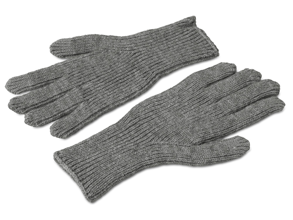 Подарочный набор с перчатками, термосом и чаем, серый-12