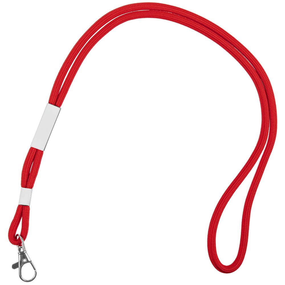 Шнурок для бейджа Tube Metal, красный-0