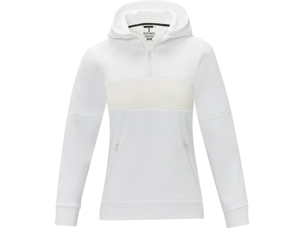 Женский свитер анорак Sayan на молнии на половину длины с капюшоном, белый-1