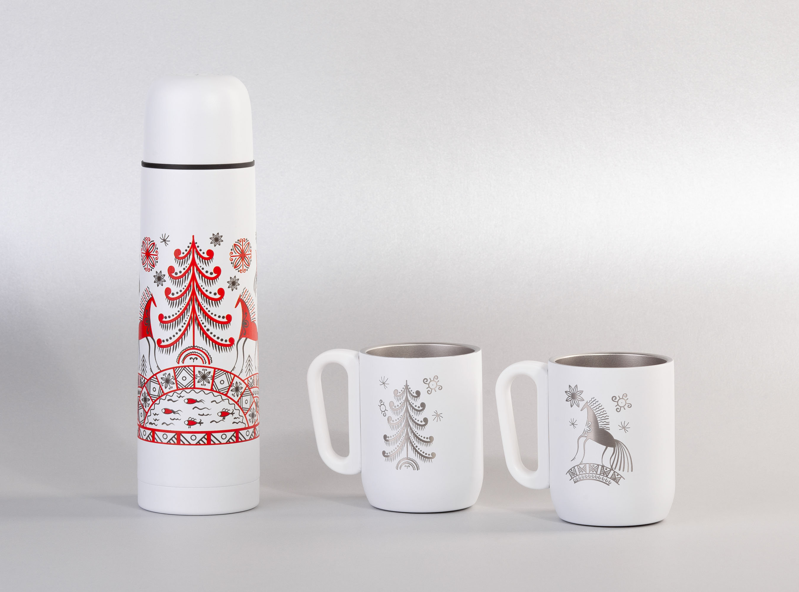 Набор "Гейзер" (термос, 2 кружки), покрытие пудра-7