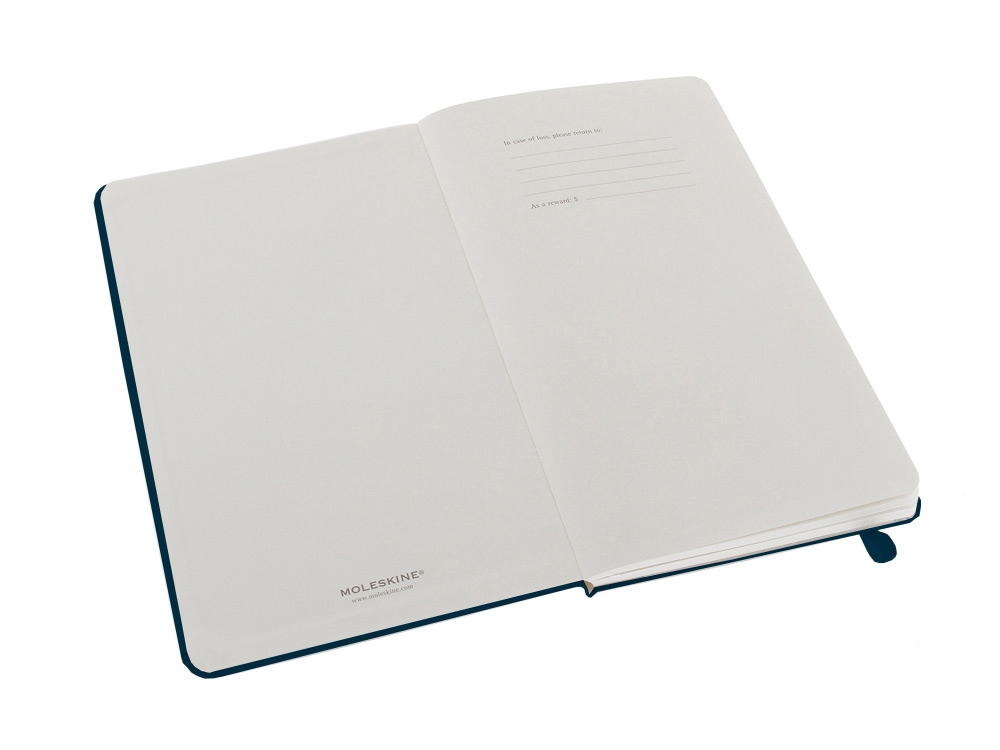 Записная книжка Moleskine Classic (нелинованный) в твердой обложке, Large (13х21см), голубой сапфир-1