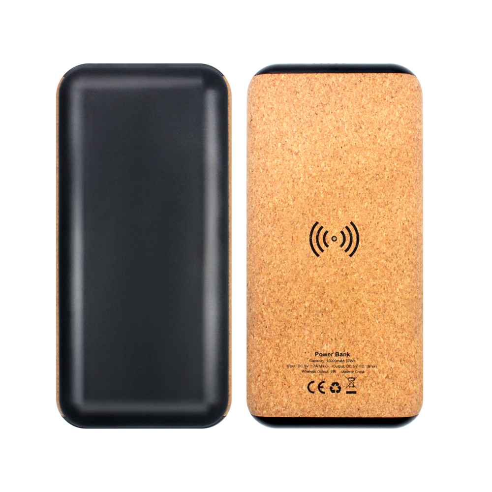 Внешний аккумулятор Suntory с беспроводной зарядкой, Черный-5