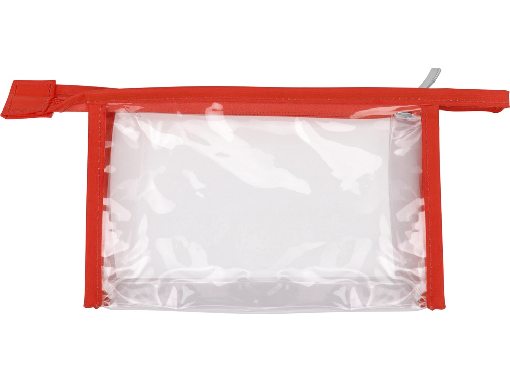 Прозрачная пластиковая косметичка Lucy, красный/прозрачный-1