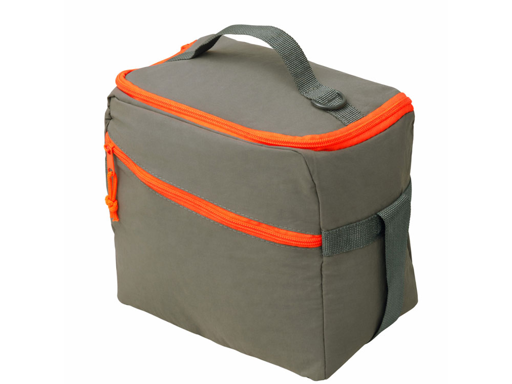Изотермическая сумка-холодильник Neo Classic c контрастной молнией, серый/оранжевый-8