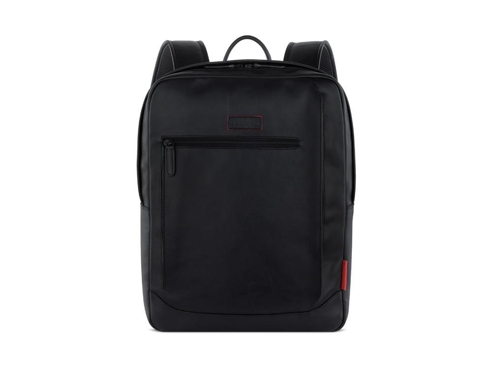 Рюкзак мужской BUGATTI Clark, чёрный, воловья кожа/полиэстер, 30х10х40 см, 12 л-1