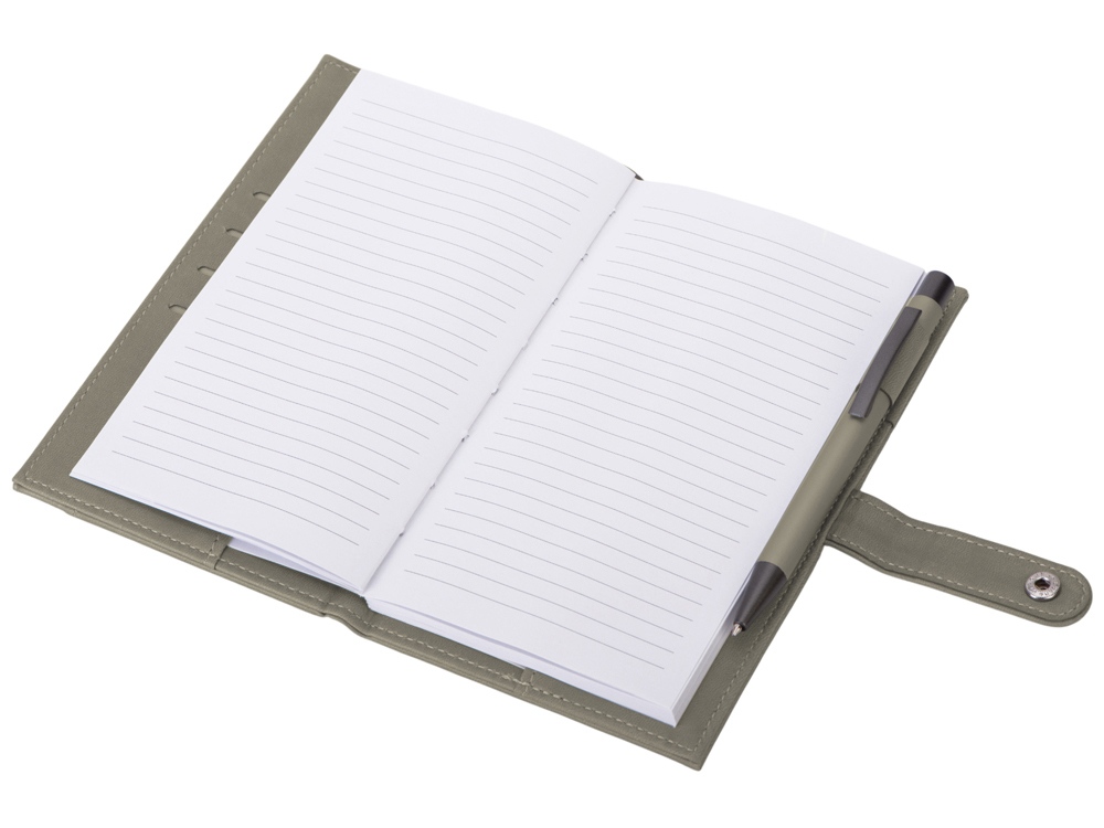 Блокнот-кошелек с сменным блоком А6 Wall Street, 64 листа, темно-серый-4