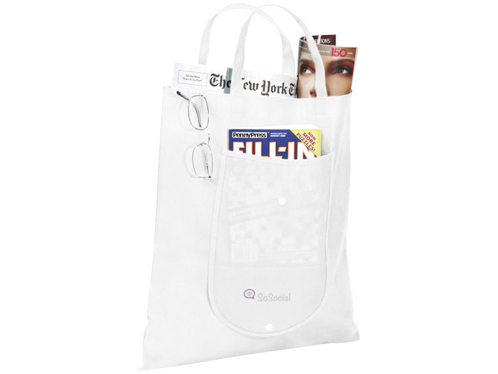 Складная сумка Maple из нетканого материала, белый-8