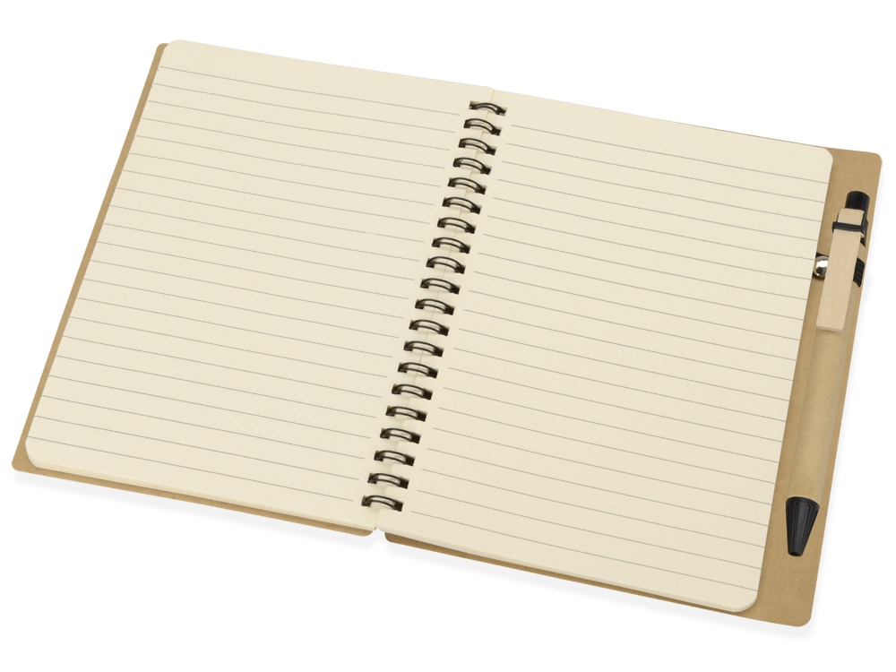 Блокнот Дейзи с ручкой, крафт/черный-2