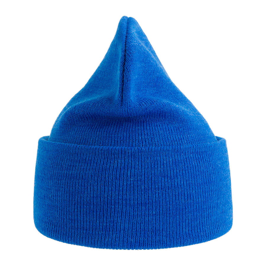 Шапка вязаная PURE  с отворотом из пряжи Polylana, синий-6