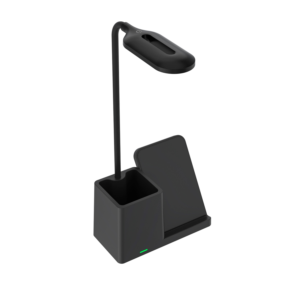 Настольная лампа с беспроводной зарядкой Stark, Черный-2