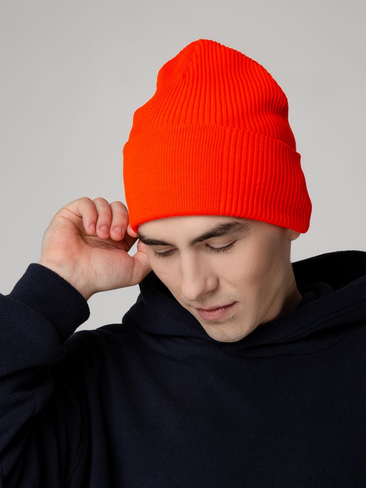 Шапка Real Rib, красно-оранжевая-4