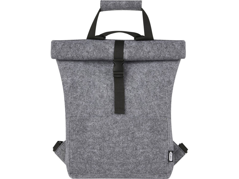 Велосумка Felta 13 л из фетра, переработанного по стандарту GRS, со скручиваемым верхом, средне-серый-1