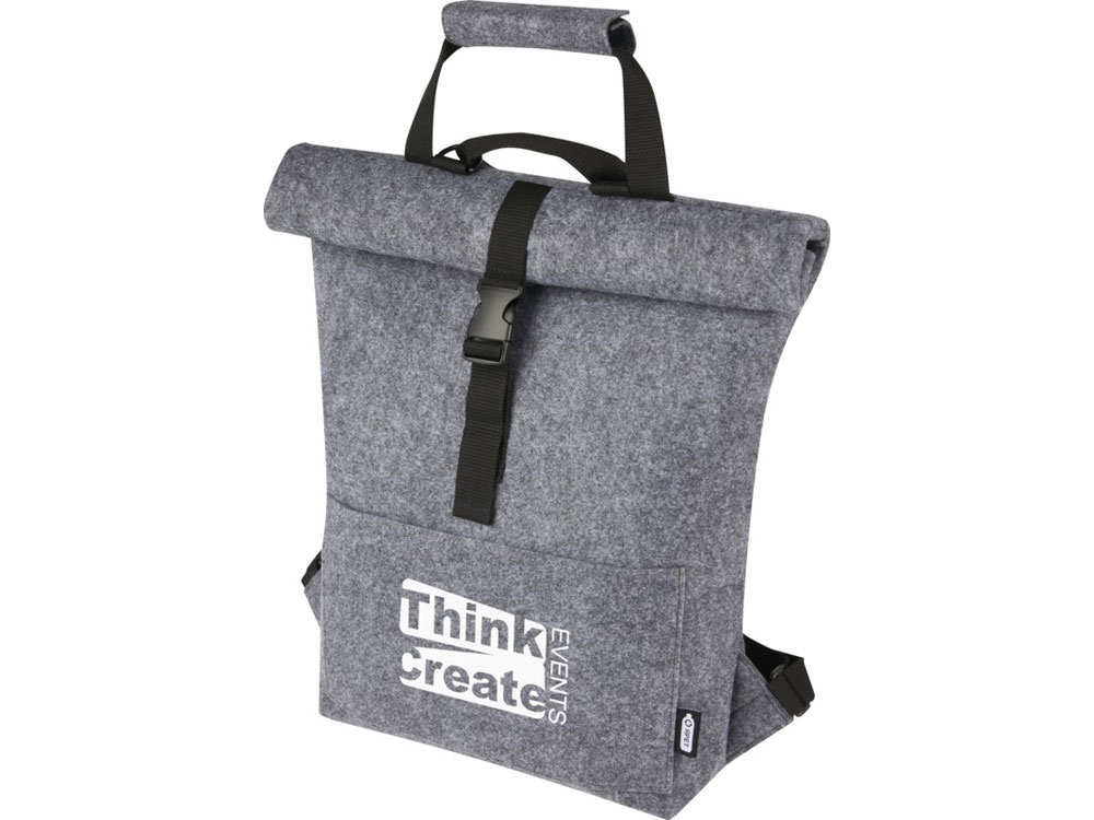 Велосумка Felta 13 л из фетра, переработанного по стандарту GRS, со скручиваемым верхом, средне-серый-6