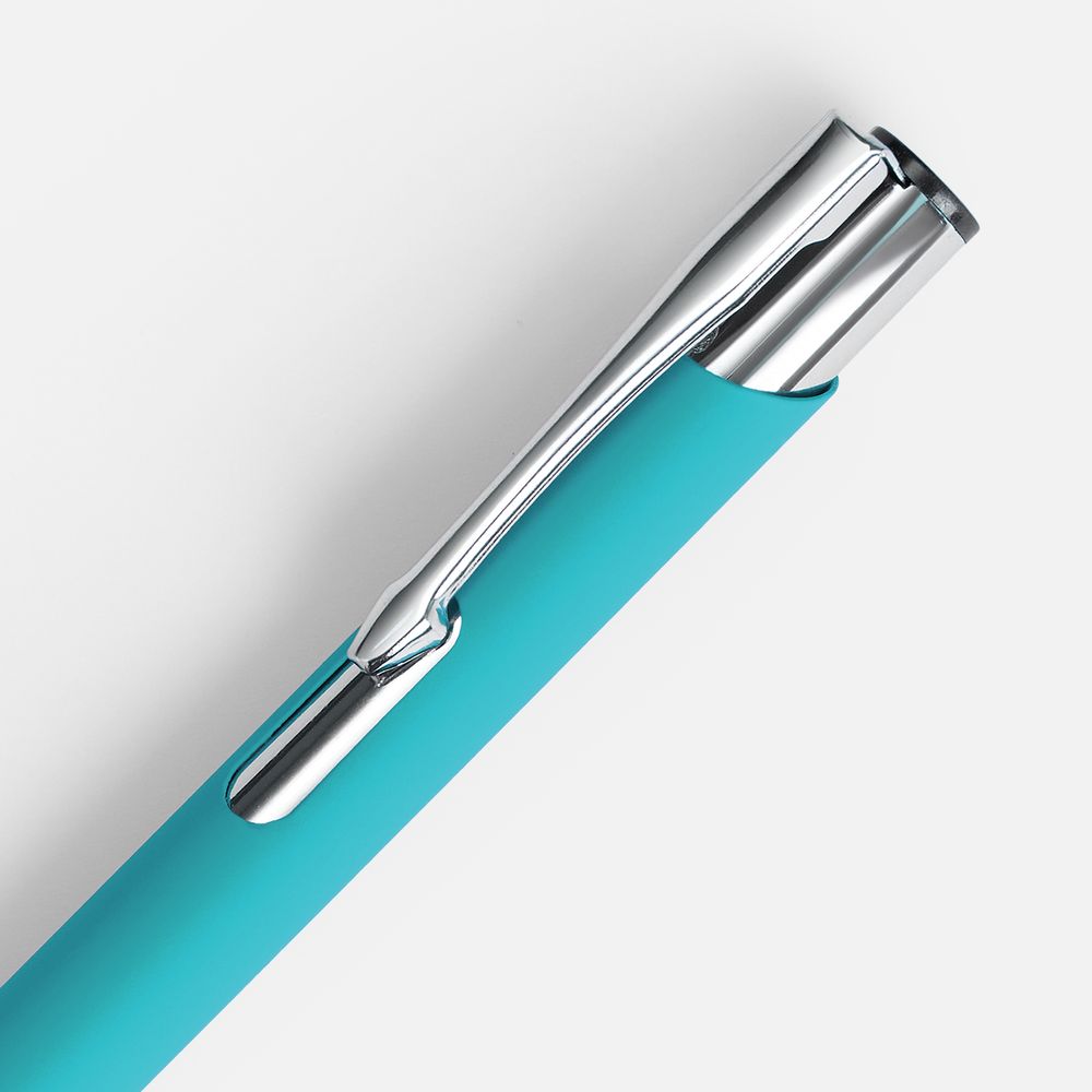 Ручка шариковая Keskus Soft Touch, бирюзовая-2