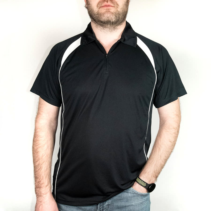 Поло мужское PALLADIUM 140, черный, белый-1