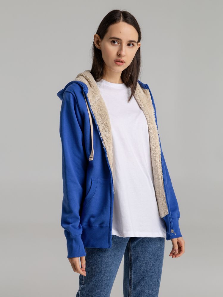 Толстовка унисекс на молнии Sherpa 280, ярко-синяя-8