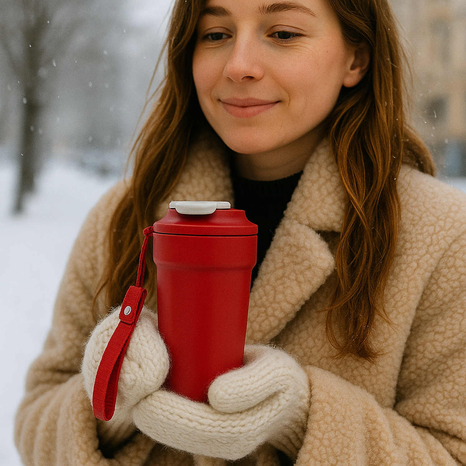 Термостакан TEDGE (красный с белым)-9