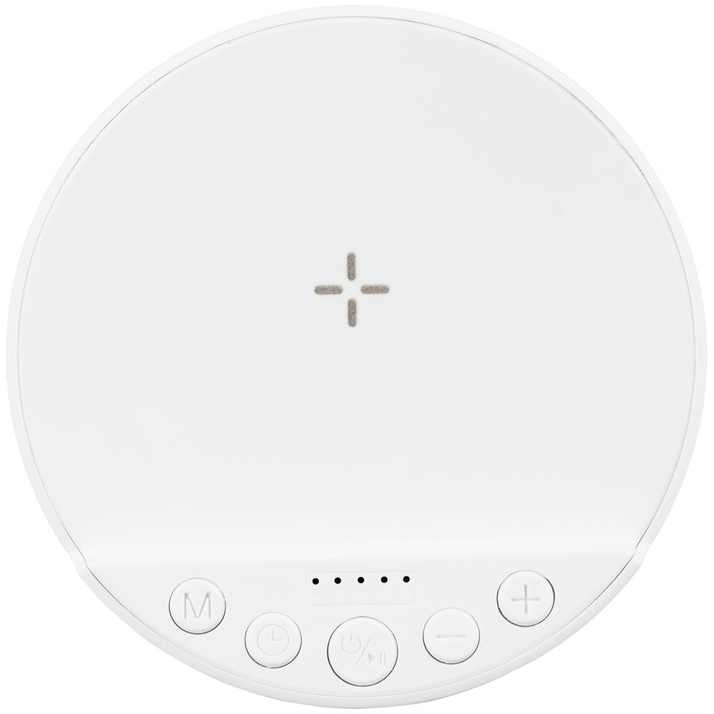 Bluetooth-колонка с беспроводной зарядкой relaxTime, белая-2