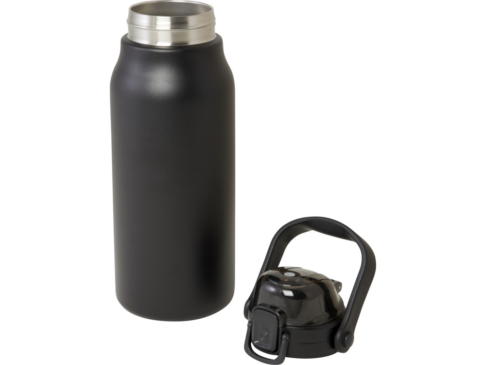 Медная бутылка Giganto из переработанной нержавеющей стали объемом 1600 мл с вакуумной изоляцией - Черный-2