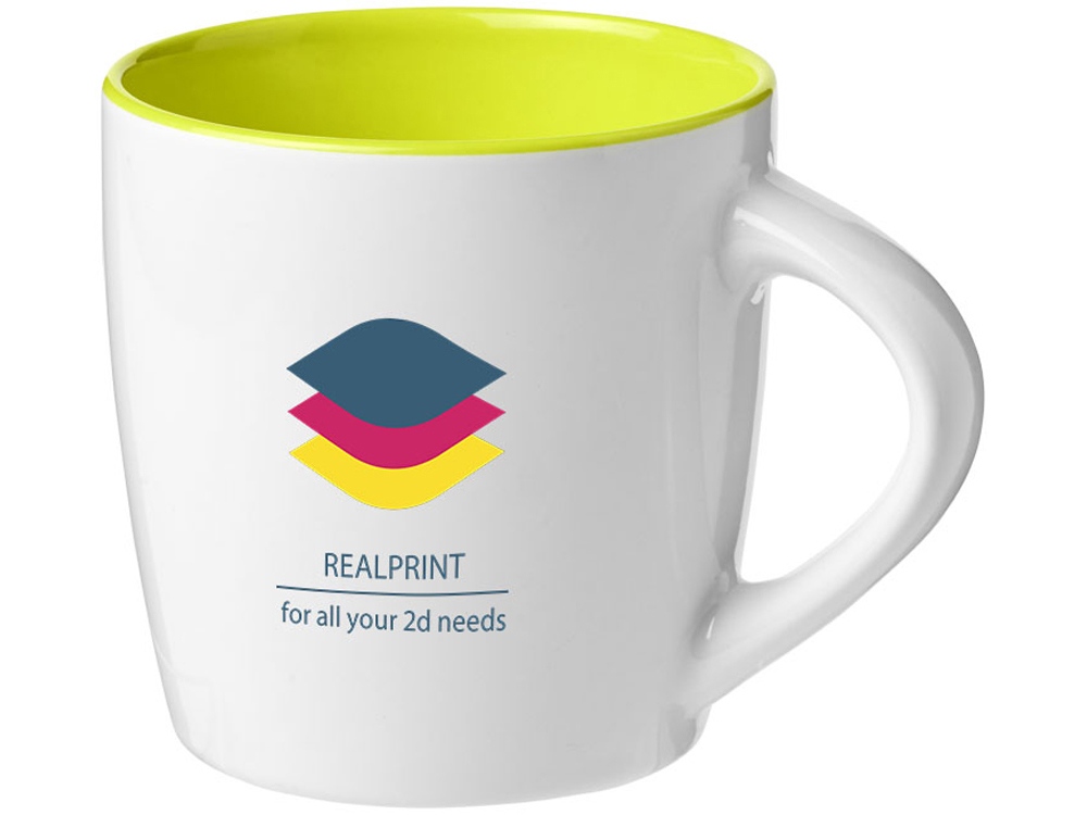 Керамическая чашка Aztec, белый/зеленый лайм-3