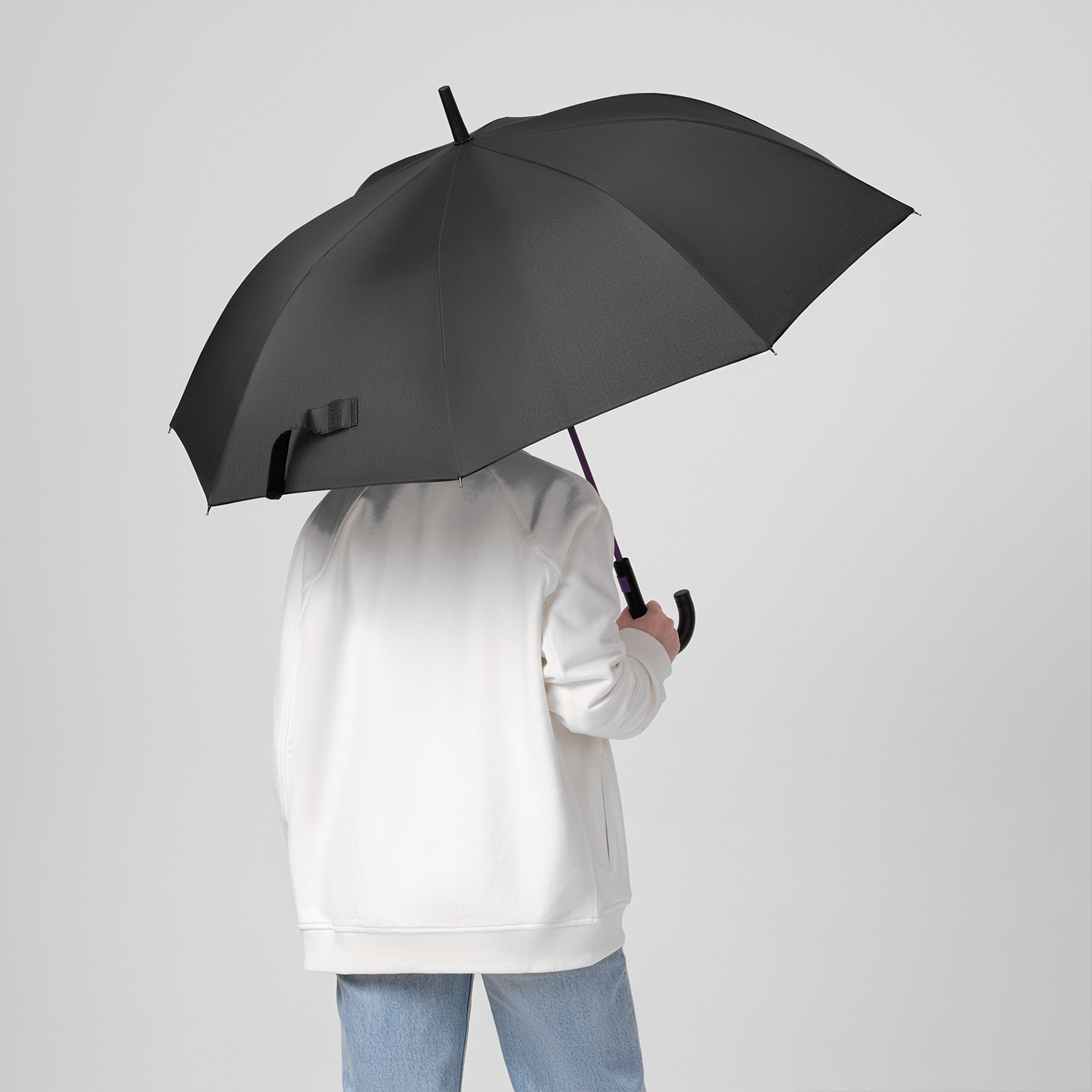Зонт-трость Quantum, черный/фиолетовый-7