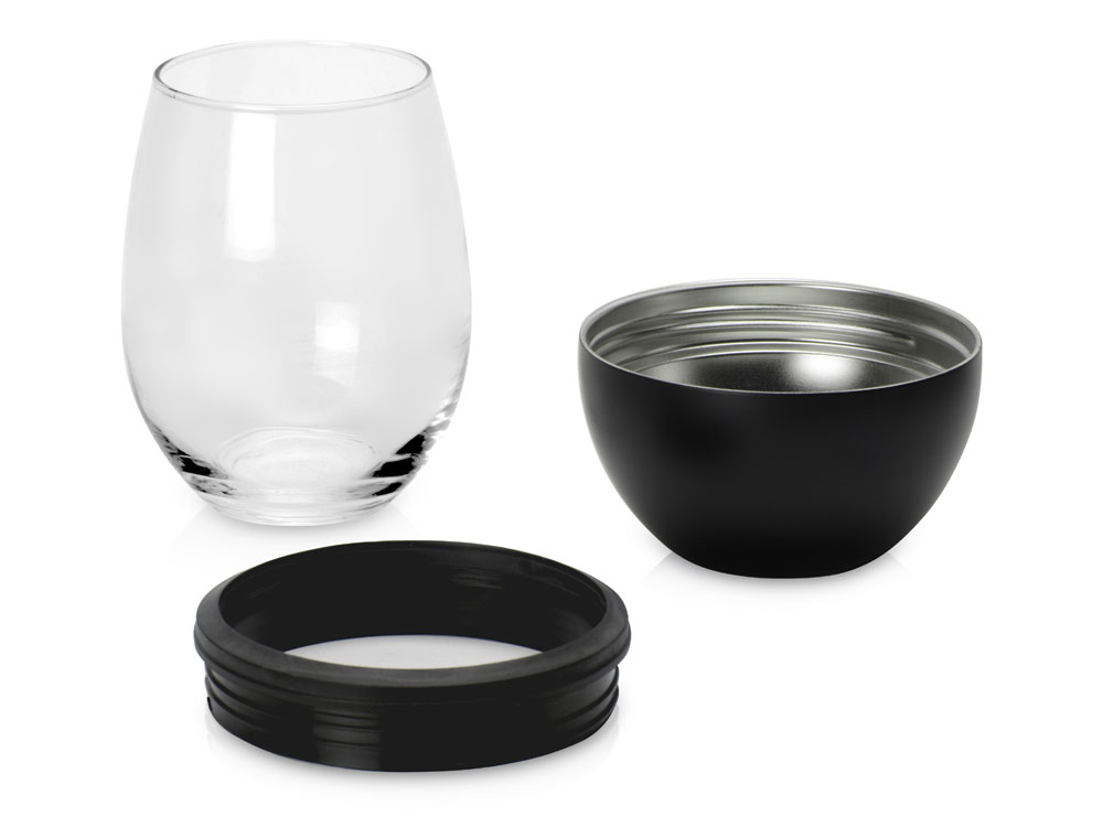 Тумблер для вина WINE KUZIE, черный-2