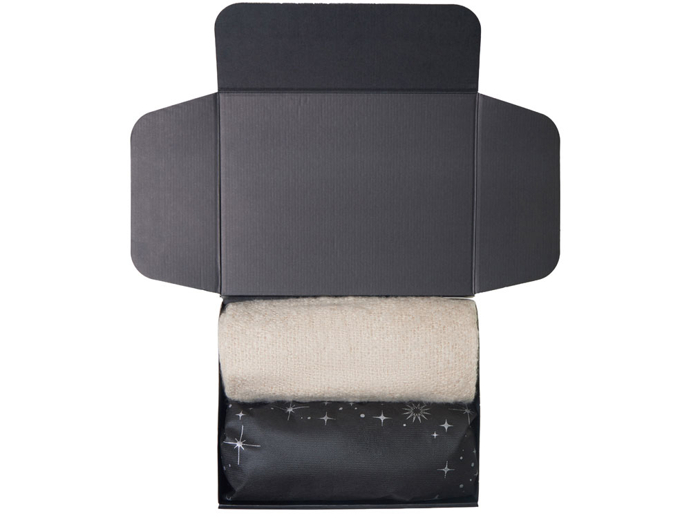 Подарочный набор с пледом, увлажнителем и попкорном, бежевый-2