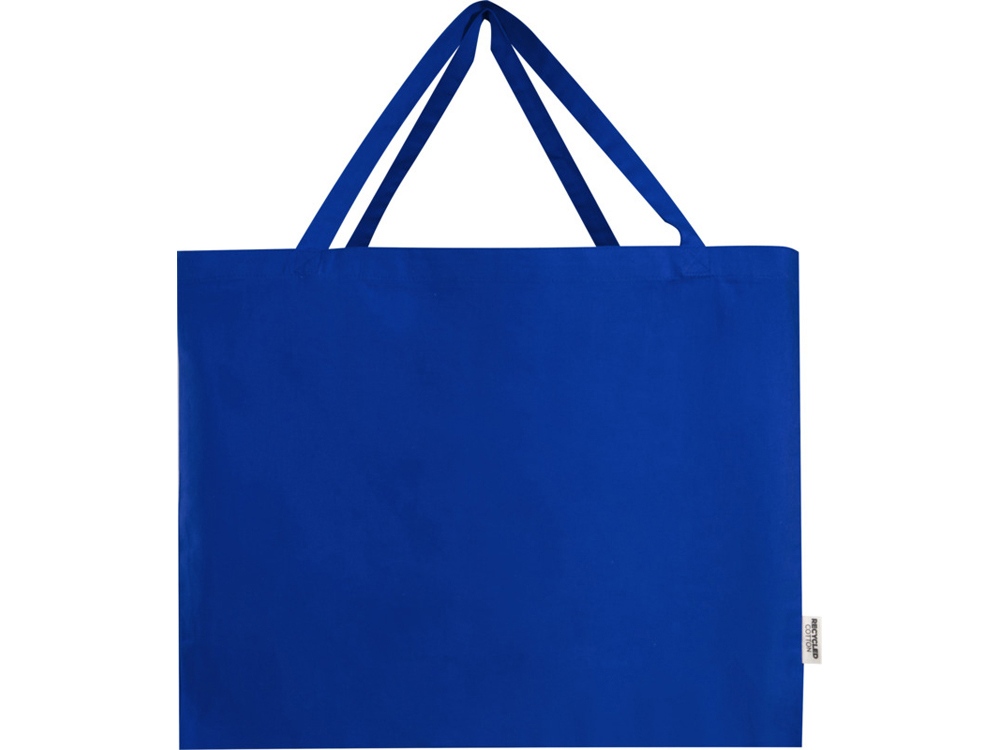 Odessa большая эко-сумка из переработанного хлопка, сертифицированного согласно GRS, плотностью 220 г/м² - Ярко-синий-1