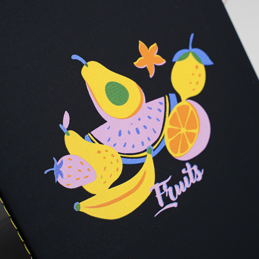 Тетрадь SLIMMY, 140 х 210 мм,  черный с желтым, бежевый блок, в клетку, черный, желтый-8