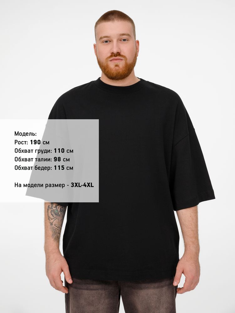 Футболка оверсайз Big Boss, черная-5
