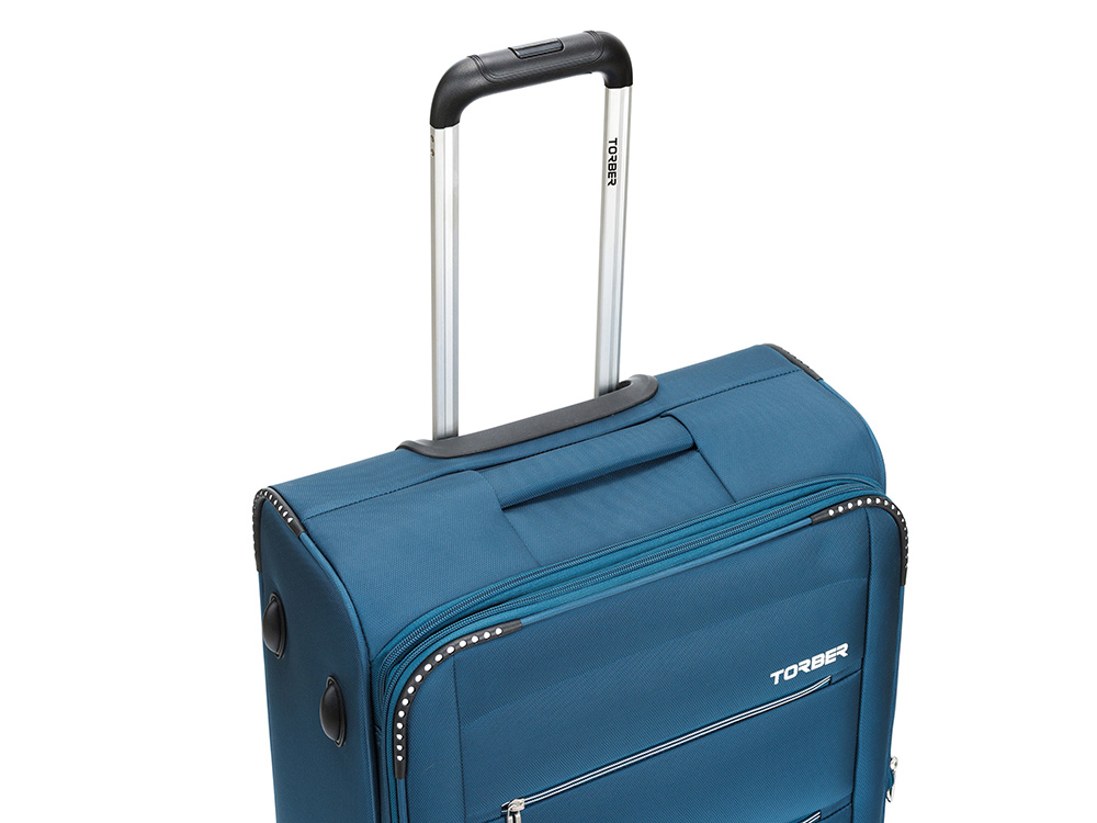 Чемодан TORBER ВИВИ, синий, полиэстер, 44 х 25 х 67 см, 63 л-7