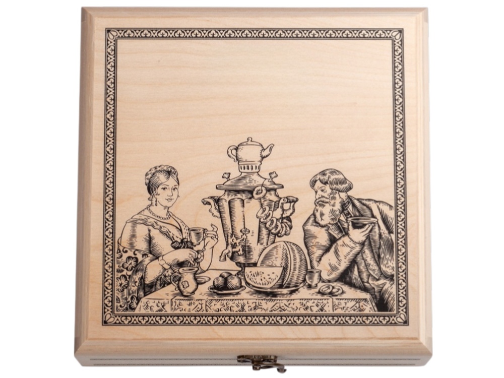 Подарочный набор с пакетированным чаем в деревянной шкатулке без лого-1