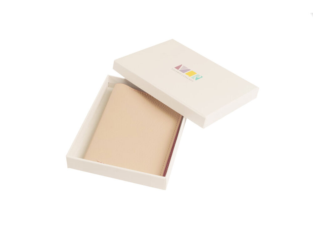 Обложка для паспорта Valerie Concept PSC7, бежевый/розовый-0