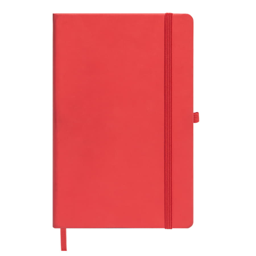 Бизнес-блокнот SILKY, формат А5, в клетку, ярко-красный-1