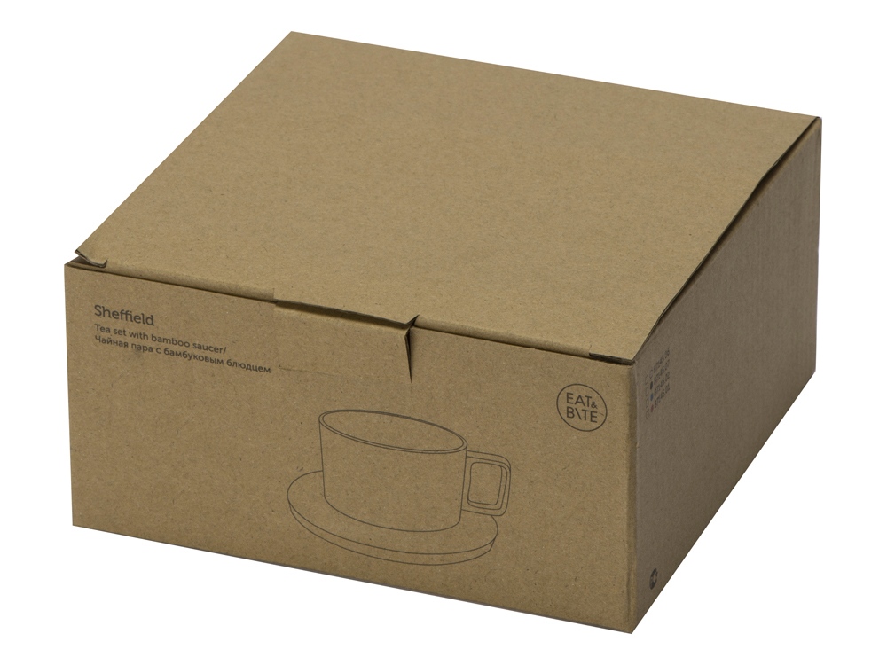 Набор чашка с бамбуковым блюдцем Sheffield, черный-6