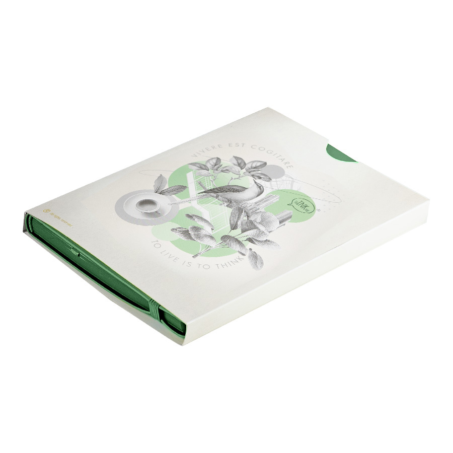 Бизнес-блокнот "RILY", формат А5,  зеленый, блок в точку, зеленый-3