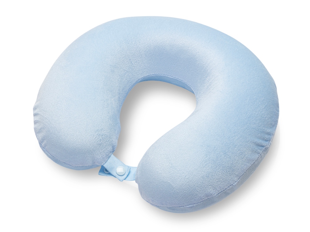 Подушка Basic из микрофибры с эффектом памяти U-shape, небесно голубой NEW-0