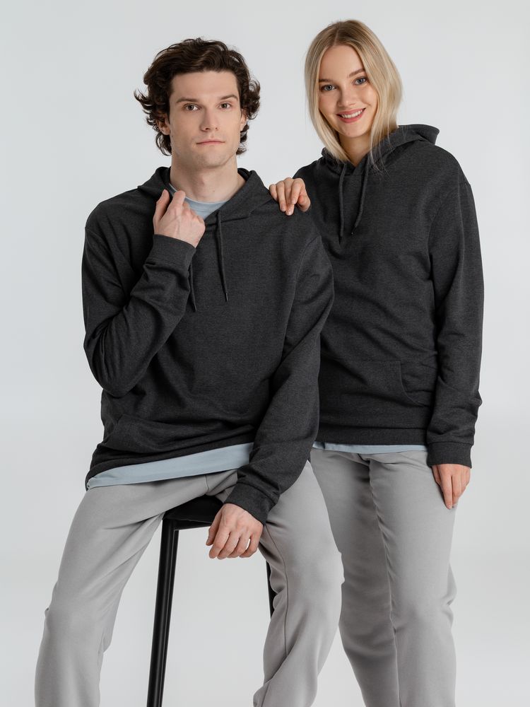 Толстовка с капюшоном унисекс Hoodie, серый меланж (антрацит)-9