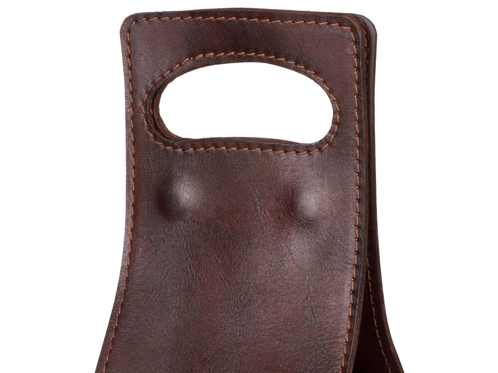 Набор: фартук из натуральной кожи в тубусе, черный с рыжими ремнями-9